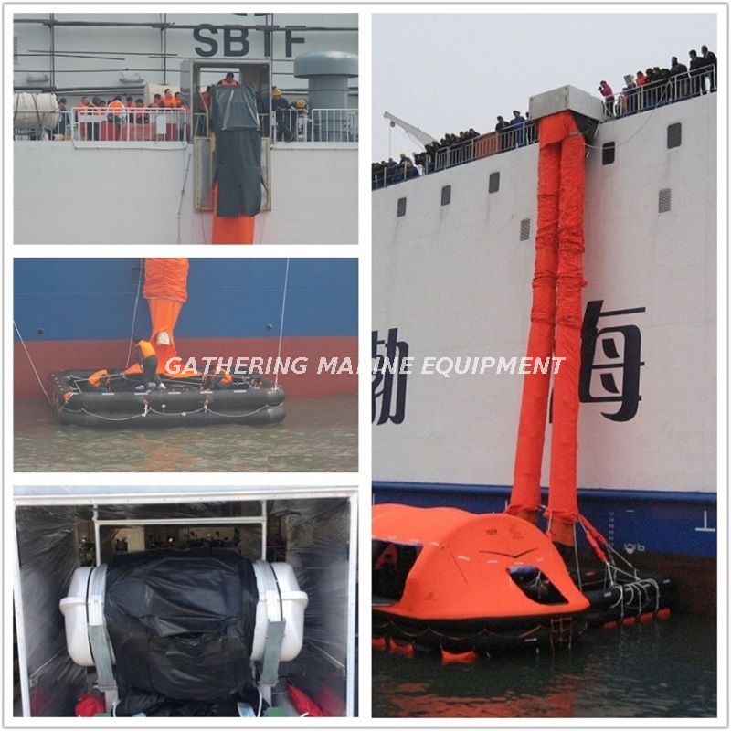 Vertikales Marine-Evakuierungssystem mit Doppelrutsche 