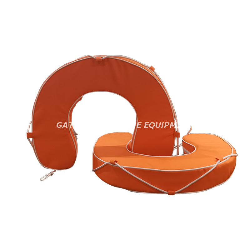 Wasserrettungs-Rettungsboje in U-Form aus PU-Schaum, orange, hufeisenförmig