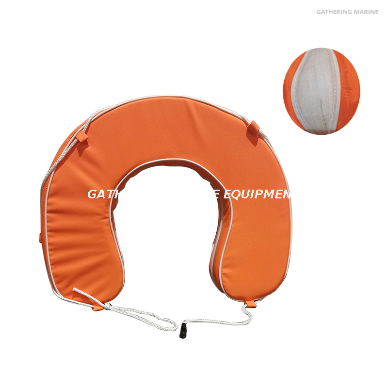 Wasserrettungs-Rettungsboje in U-Form aus PU-Schaum, orange, hufeisenförmig