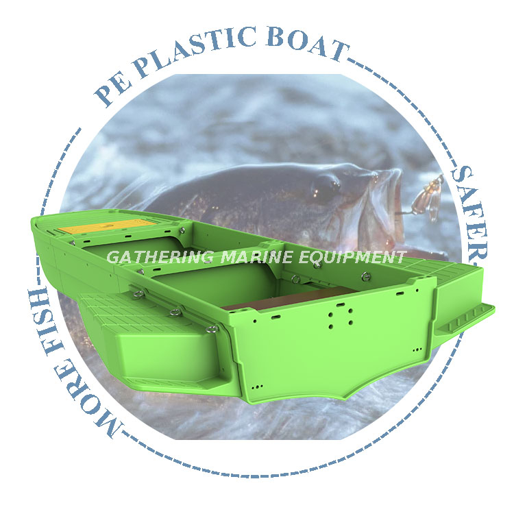 Grün/blau/graues PE-Kunststoff-Fischerboot, faltbares Wassersportboot