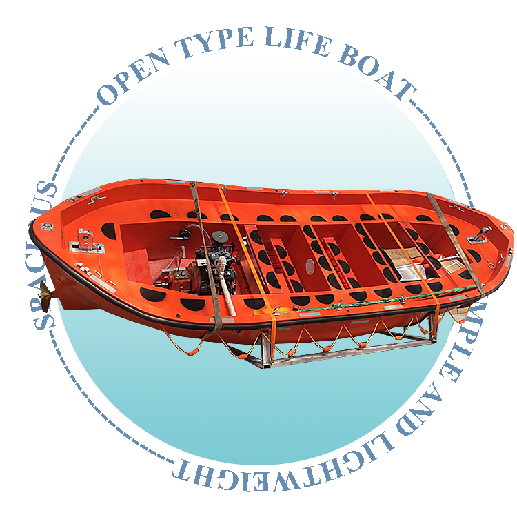 Offenes FRP-Rettungsboot mit Davit
